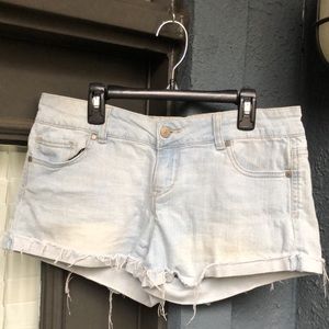 Stretchy Light Wash Jean Shorts